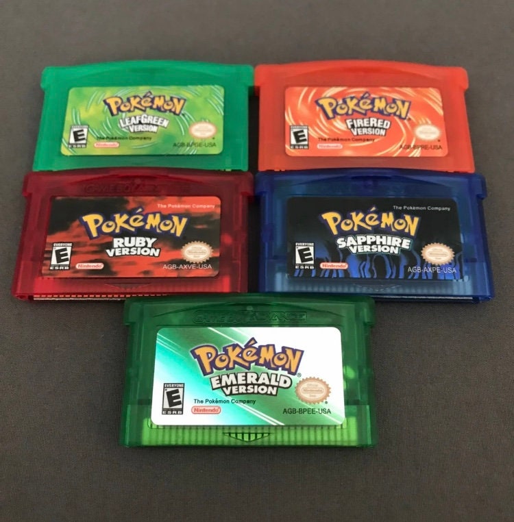 Pokemon Emerald Sapphire Ruby Leaf Green Fire Red Reproduction Game Card for Gameboy Advanced GBA NDS Cartridges